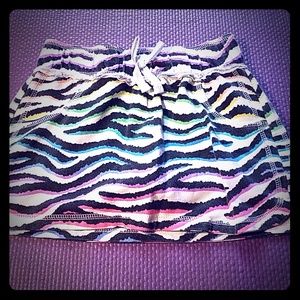 Rainbow zebra skirt w/shorts